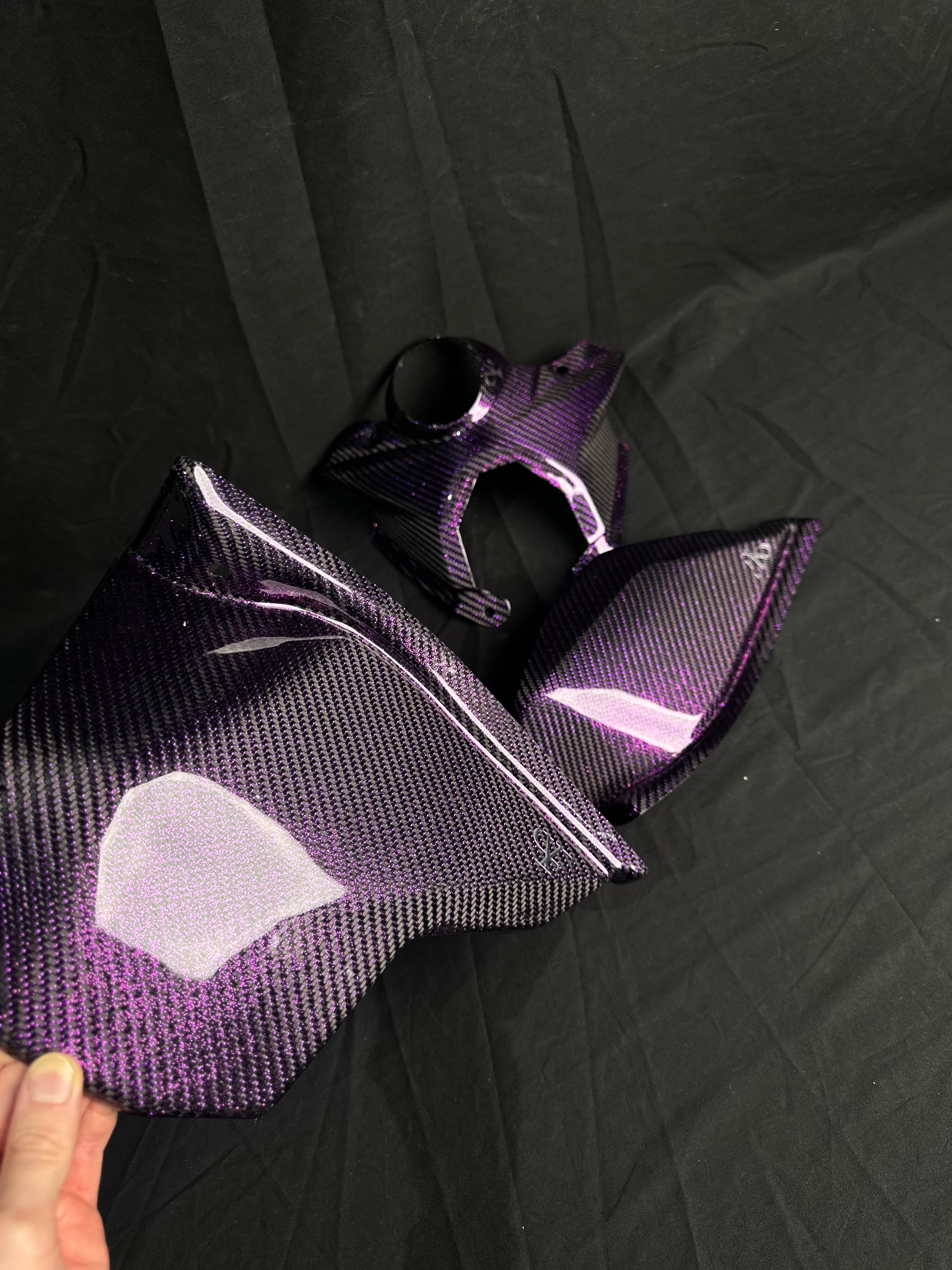 KTM 2012-2016 2stroke purple reflective tank cover set with pink glitter